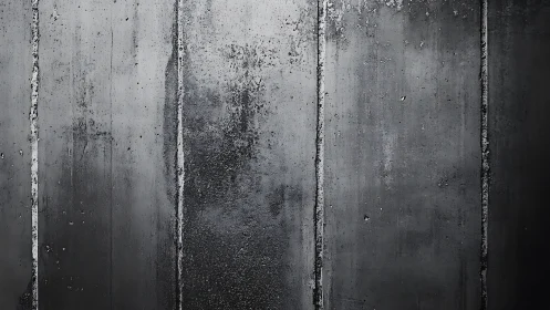 Dark concrete wall panels with worn vertical seams.