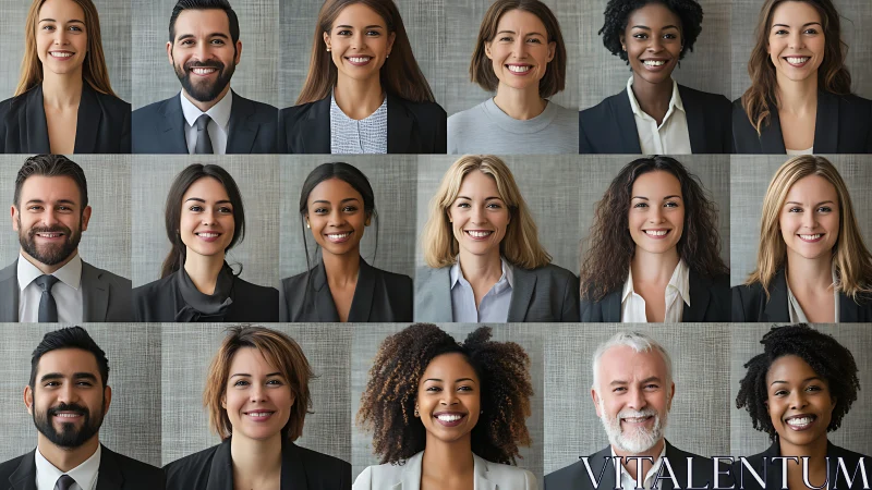 Diverse Business Team Portraits in Modern Professional Style.