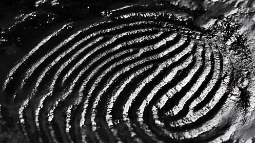 Macro fingerprint ridges in high-contrast forensic illumination.