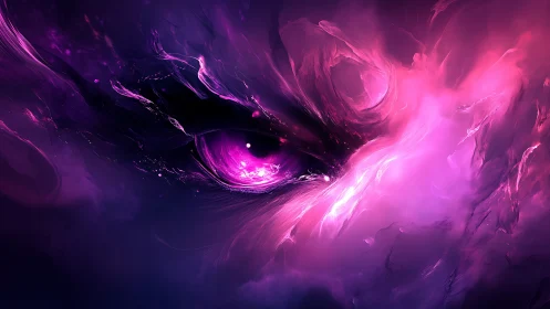 Cosmic violet eye emerges from nebular vortex in deep space