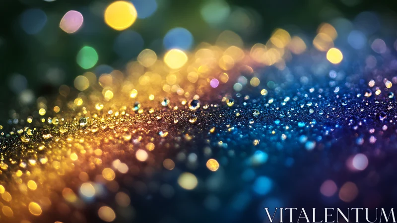 Prismatic dewfield where raindrops masquerade as galaxies.