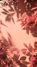 Soft coral leaves and shadows in quiet afternoon light.