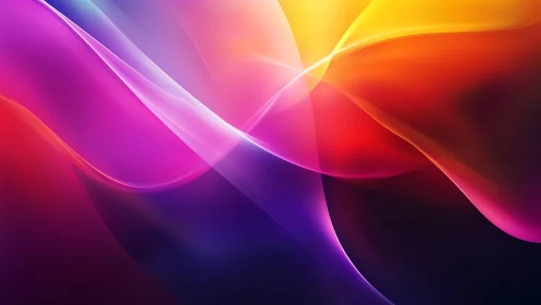Vibrant gradient light waves in abstract digital motion.