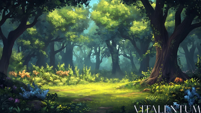 Enchanted Forest Cathedral: Where Ancient Trees Guard Golden Dreams.