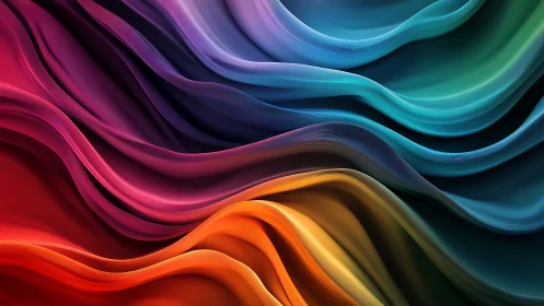 Flowing spectrum waves sweep across luminous abstract space.