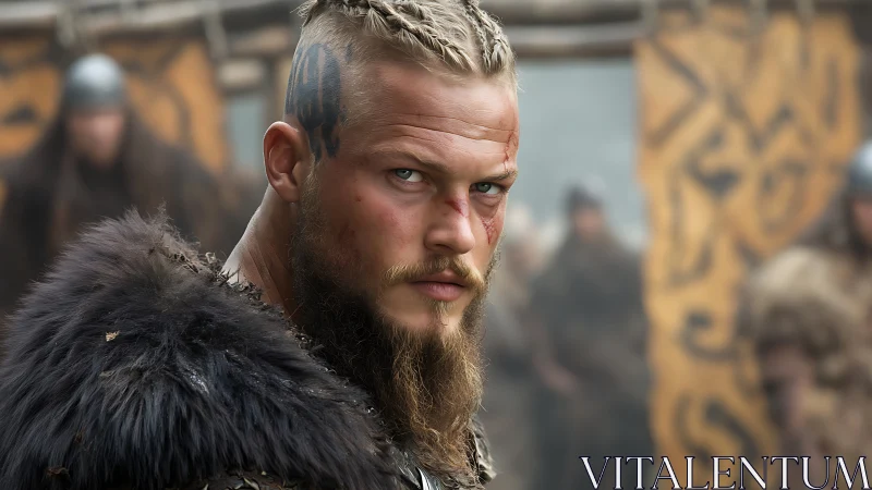 Warrior close-up captures fierce gaze in cinematic framing