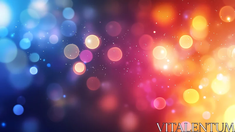 Vibrant bokeh lights abstract background in blue and orange tones.