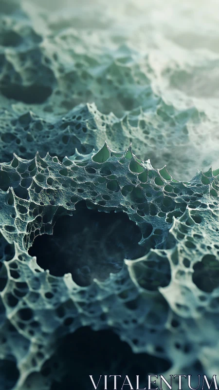 Macro fractal terrain with perforated organic lattice surfaces