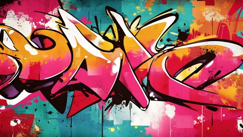 Dynamic neon graffiti typography with bold chromatic layering