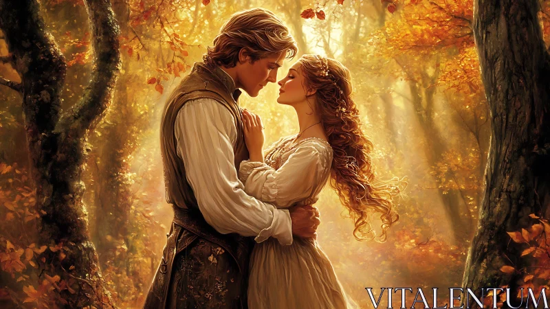 Golden Enchantment: Romance Blooms Within Autumn's Luminous Embrace