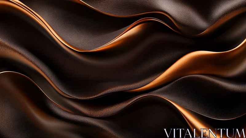 Metallic bronze waves flow across a dark luxury surface