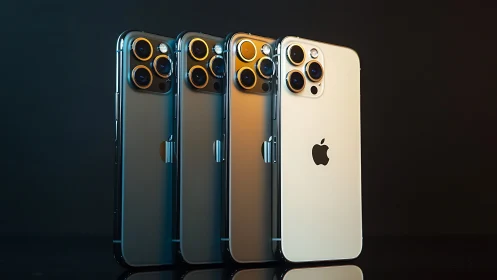 iPhone 12 Pro Max and Pro Models Lineup with Tungsten Steel Frame Presentation
