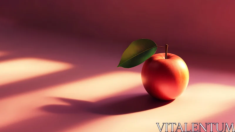 Solitary sunset apple trades shadow stories with soft light