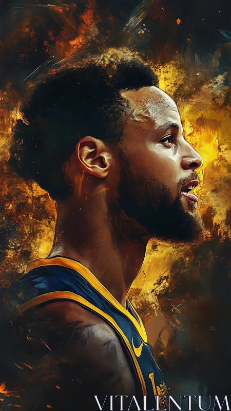 Profile study of illuminated basketball athlete in motion glow.