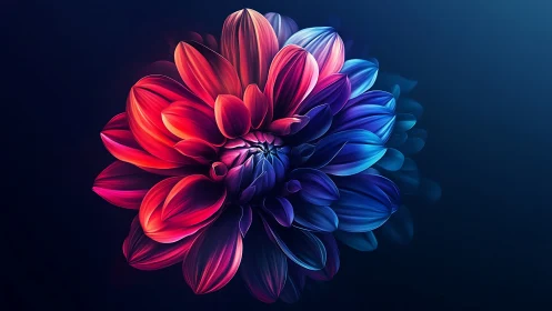 Neon Bloom Spiral: Where Fire Meets Frost in Digital Petals.