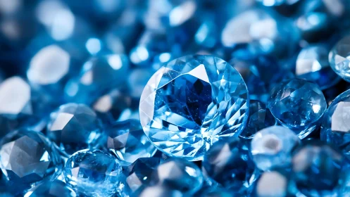 Sapphire starlight gems shimmer in a crystalline ocean.