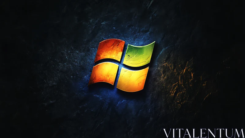 Textured glass quadrants with emissive logo illumination.