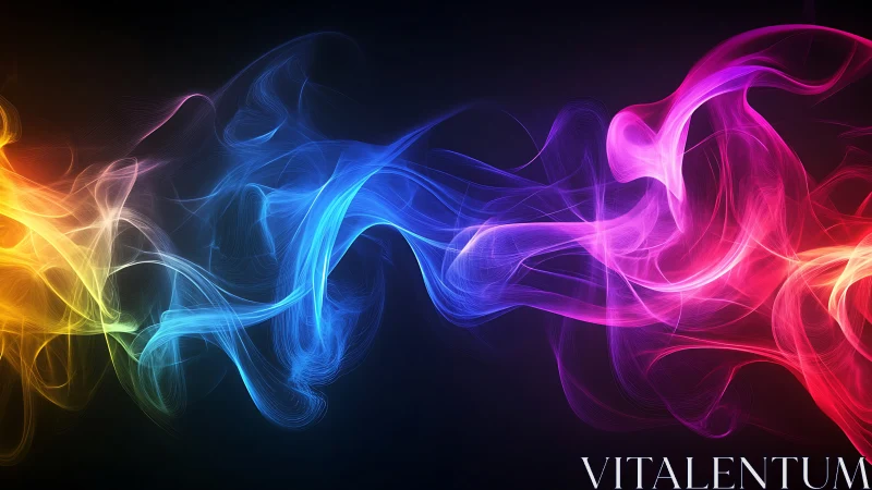 Dancing ribbons of rainbow light in a dreamy night sky.