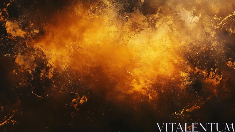 Explosive Golden Fire Bursting Through the Darkness