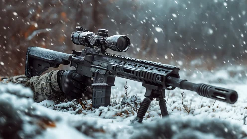 Tactical Rifle System in Alpine Winter Combat Scenario.