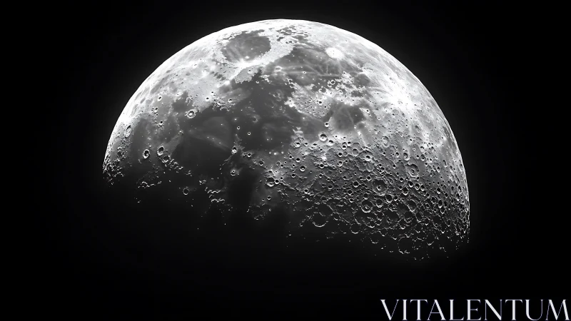 Moonlit craters glowing softly in the quiet night sky.