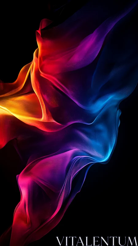 Chromatic lightwave ribbons in fluid abstract composition.