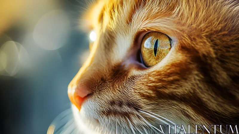 Golden-Eyed Feline Gazes Into Light-Bathed Stillness