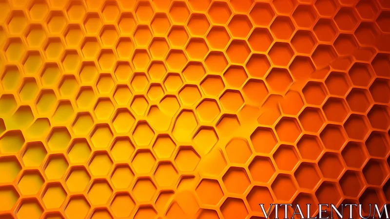 Honeycomb waves ripple across molten orange geometry