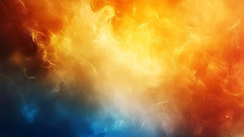 Fire and ice convergence abstract visualization.