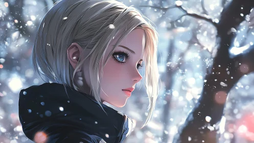 Snowlit gaze rewrites winter silence around a lone wanderer