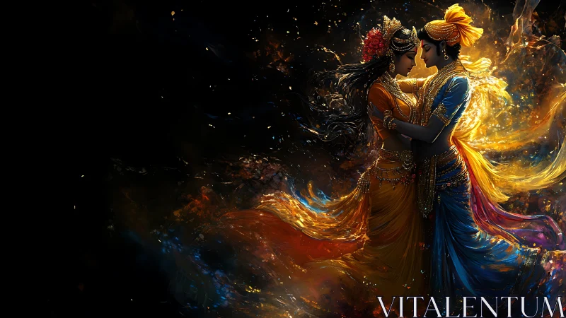 Luminescent Dance in Mythological Romance.