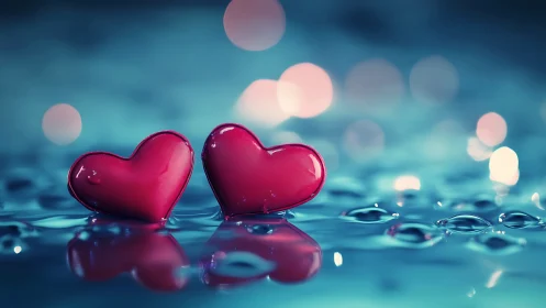 Two Hearts Together in Blue.