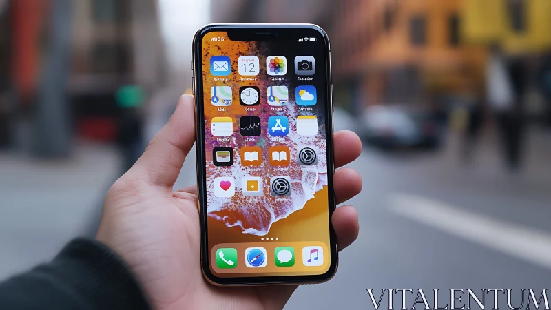 Smartphone displaying iOS home screen with app icons.
