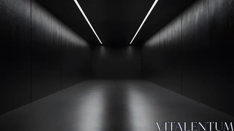 Linear LED corridor constructs a minimal, high-contrast void