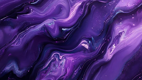 Violet liquid marble waves with flowing abstract motion.