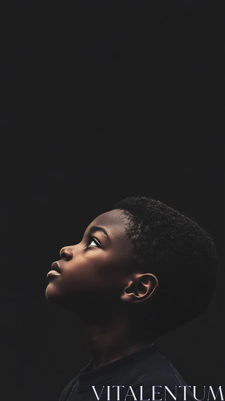 Profile Portrait in Dramatic Chiaroscuro Lighting.