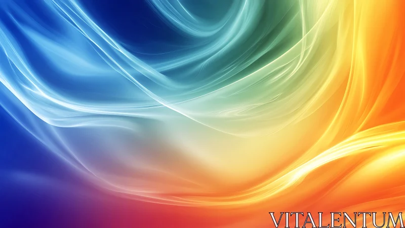 Prismatic wind currents swirl into a luminous chromatic vortex