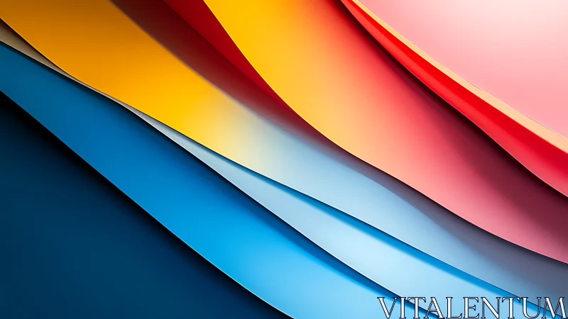 Layered curved color bands in overlapping diagonal arrangement.