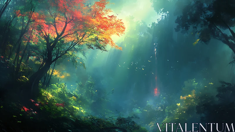 Enchanted Forest Tower: Mystical Autumn Realm.