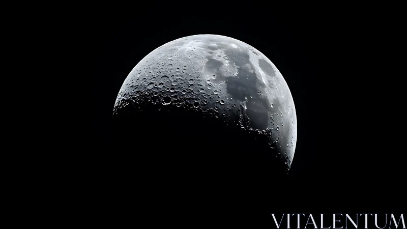 Crescent moon close-up revealing cratered lunar surface.