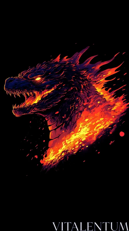 Blazing lava dragon roaring with fierce molten energy.