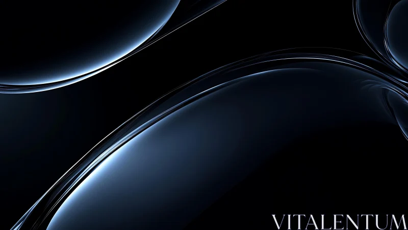 Sleek Abstract Curved Lines with Glossy Black and Blue Finish.