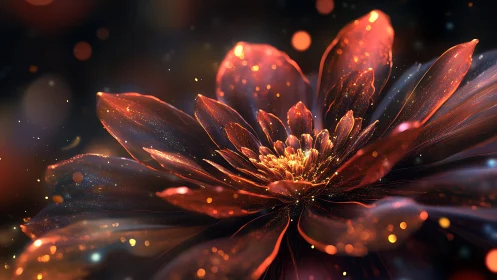 Luminescent Fractal Bloom: Interdimensional Digital Flower Sculpture.