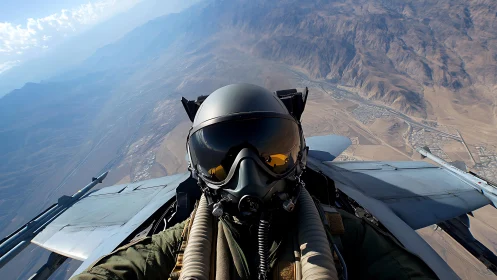Jet fighter pilot cockpit selfie captures dynamic aerial roll