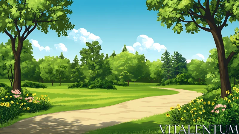 Beautiful Park Pathway: A Serene Garden Escape
