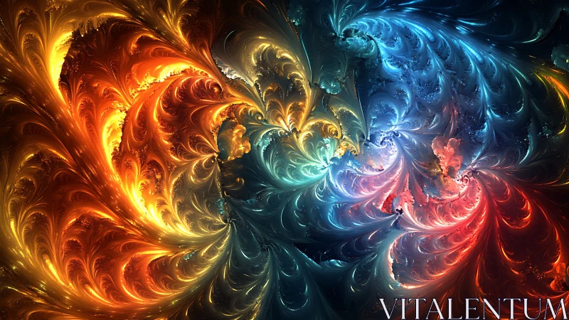 Fractal flame vortices map chromatic turbulence in radial symmetry