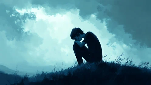 Quiet blue hillside for gentle moments of honest feeling.