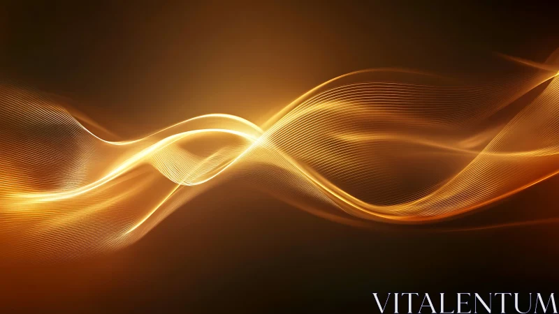 Golden Light Waves: Abstract Flowing Energy in Warm Spectrum.