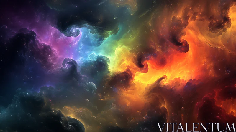 Swirling rainbow nebula clouds inviting stargazed daydreams.