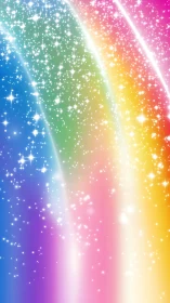 Iridescent multicolor gradient arcs with dense starlight sparkles